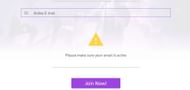 Users must press "Join Now!" once they have filled in their active e-mail (Image via Garena)
